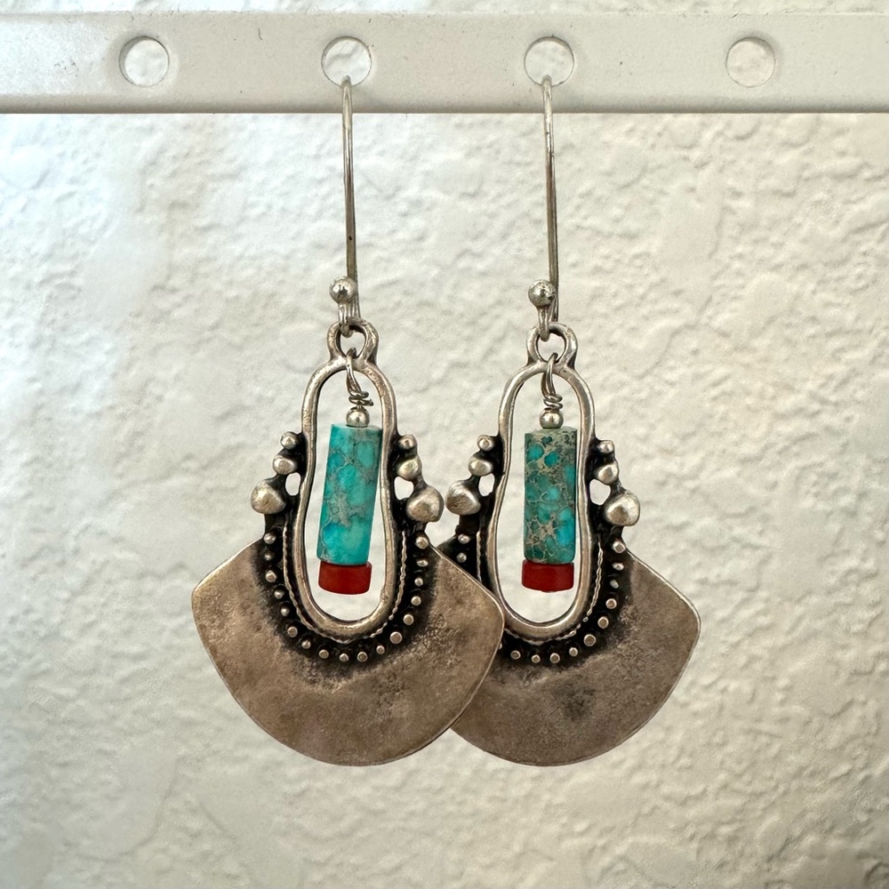 Navajo Silver Turquoise Earrings